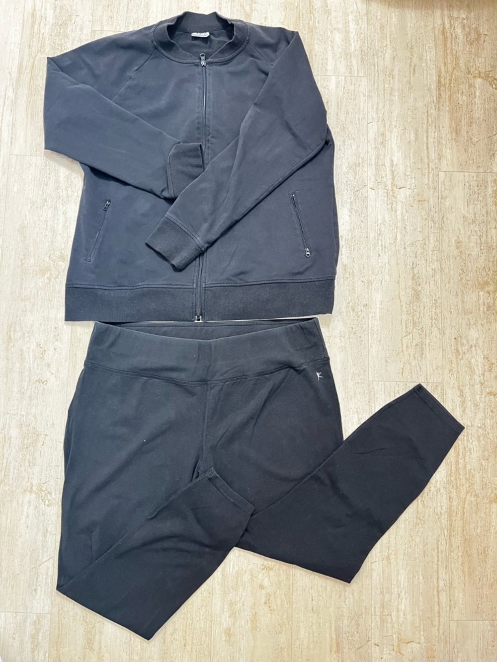 Women’s Danskin Black 2 pc Pant Set Zip Jacket & Pants Size XXL 2x 18 / 20